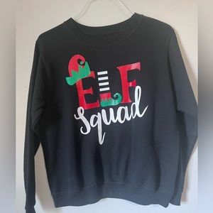 Christmas sweatshirt- personalized Elf Squad- Size M